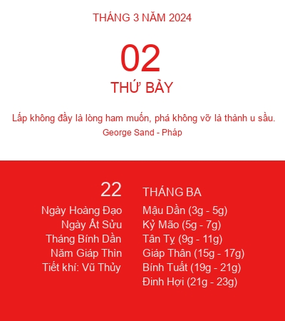 3 2 2024 là ngày mấy âm lịch