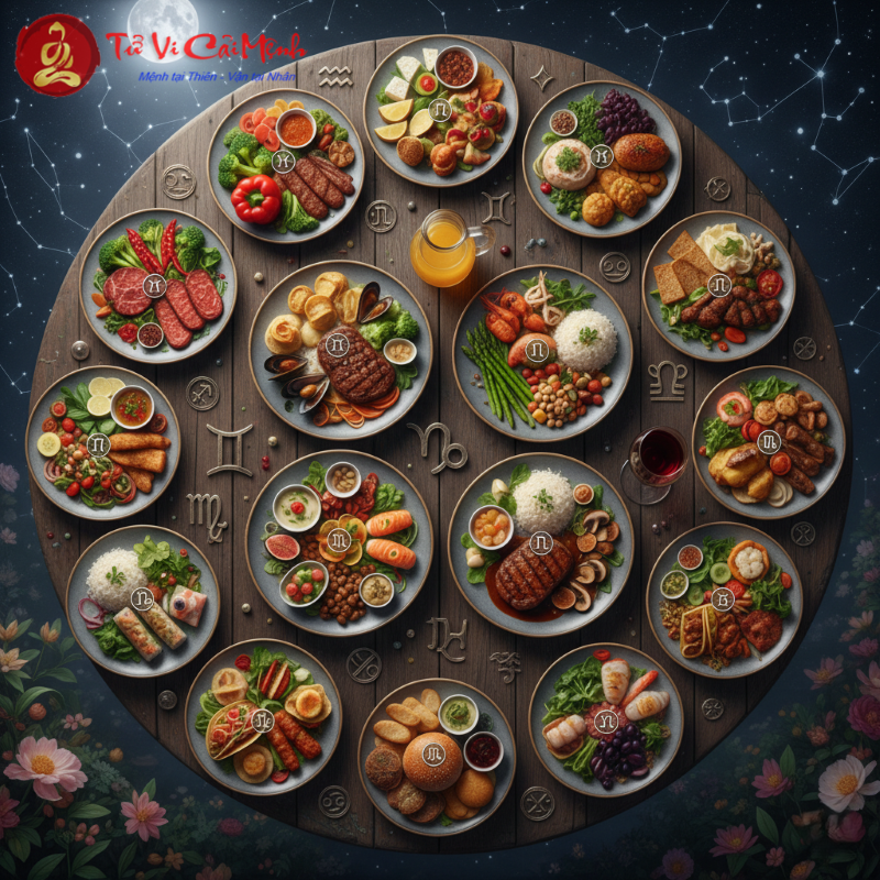 Chế độ dinh dưỡng và lời khuyên sức khỏe cho 12 cung hoàng đạo