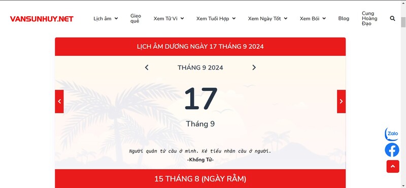 Top các trang web tra cứu lịch âm uy tín nhất năm 2025