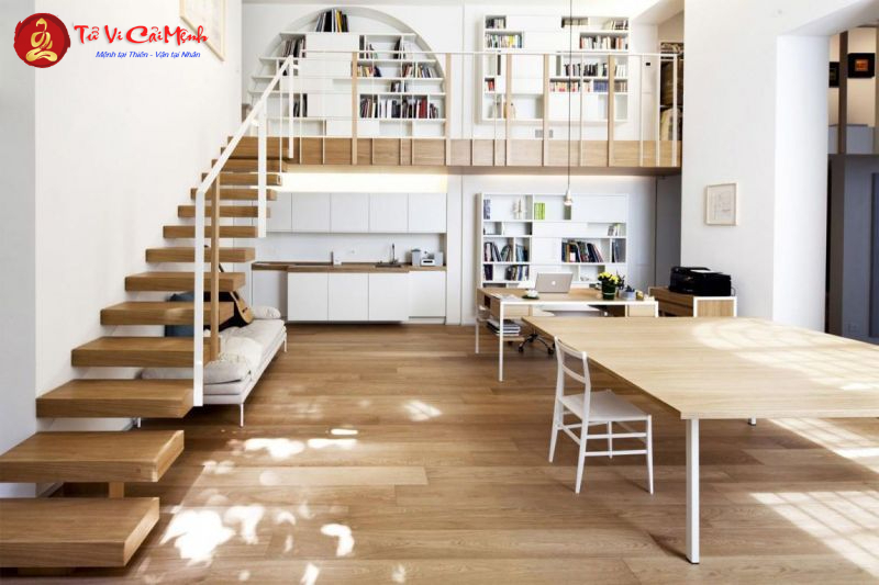 Cách Bố Trí Cầu Thang Gác Lửng Hợp Phong Thủy Và Thẩm Mỹ