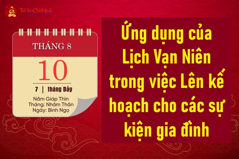 Ứng dụng của Lịch Vạn Niên trong việc Lên kế hoạch cho các sự kiện gia đình